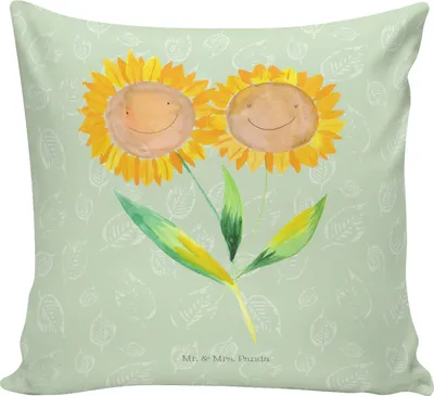 Produktbild von Mr. & Mrs. Panda kuschelkissen 40x40 Blume Sonnenblume - Blattgrün - Geschenk, Sonnenblumen, kissen für couch, Blumen, Deko, Sofa, Beste Freundin, Lieblingsmensch