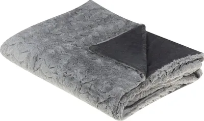 Obrázek produktu pro BELIANI Přikrývka šedá polyesterová 150 x 200 cm jemná hřejivá deka na postel bytový doplněk