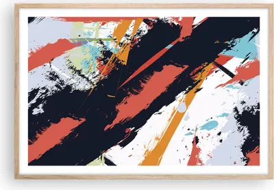 Produktbild von Gerahmtes Poster - Rahmen in heller Eiche - Abstraktion Graffiti Modern - 91,5x61 cm - Wand Bild - Wanddeko - Wandbilder - Wandposter - Bilderrahmen - Bilder - Kunstdruck - Wandbild - P2NAA91x61-4257