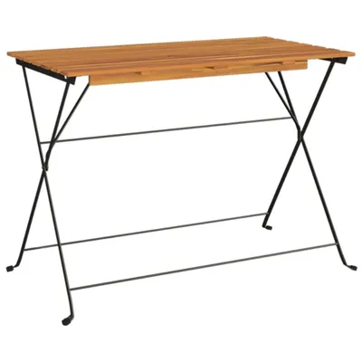 Image de vidaXL Table de bistrot pliante 100x54x71 cm Bois massif d'acacia et acier