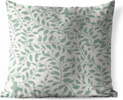 Produktbild von MuchoWow® Outdoor Kissen - Illustration eines Blumenmusters mit Blättern - 50x50 cm - Wetterfest - Lounge Kissen - Komfortabel - Kissen mit Bild