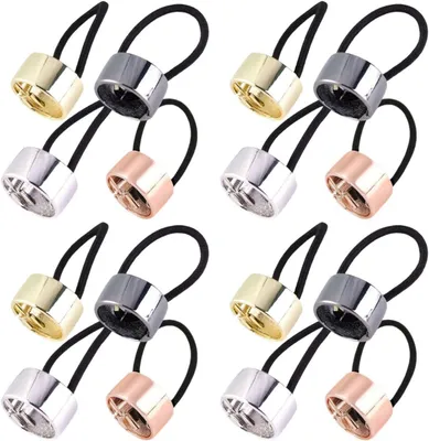 Produktbild von 16 Stück Haarschmuck für Pferdeschwänze im Gothic-Stil, Haarringe, Haarbänder und elastische Haargummis für Damen