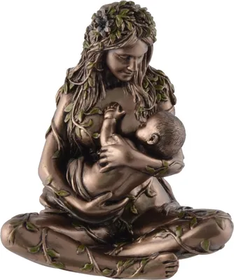 Produktbild von Miniatur Ermutter Gaia stillt ein Baby im Schneidersitz sitzend