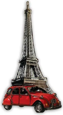 Produktbild von Blechschild Vintage Eiffelturm Oldtimer 48x80 cm bunt