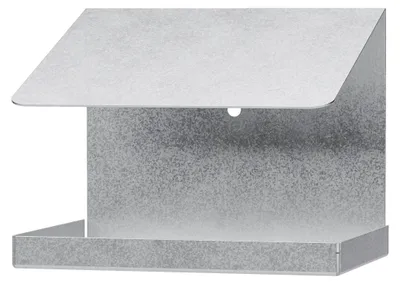 Zdjęcie produktu dla Alberts 355098, domek dla ptaków z skośnym dachem, wykonany ze stali ocynkowanej ogniowo. Idealny do zawieszenia lub postawienia. Wymiary: 120 x 150 x 120 mm