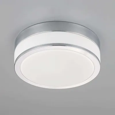 Produktbild von Lindby Deckenlampe Flavi, Ø 23 cm, chrom, Glas, IP44, E27