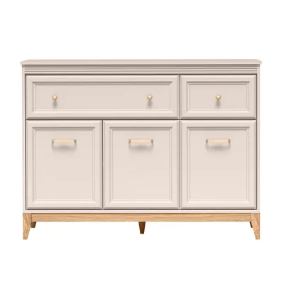 Produktbild von AX LIVING Kommode Nymphen Cashmere 2 Schubladen 3 Türen MDF Eiche Beine