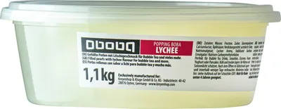 Produktbild von Oboba Popping Boba Lychee 1,1kg | Gefüllte Perlen Litchigeschmack | Bubble Tea