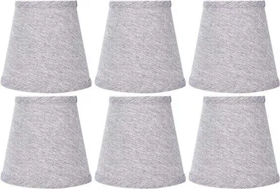 Image de Lampe de table moderne avec abat-jour en tissu gris argenté, culot E14