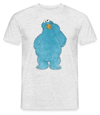 Produktbild von Spreadshirt Sesamstraße Krümelmonster Naschen Männer T-Shirt, XXL, Grau meliert