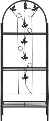 Zdjęcie produktu dla vidaXL 3-poziomowa półka na rośliny czarna 52 x 28 x 128 cm żelazo