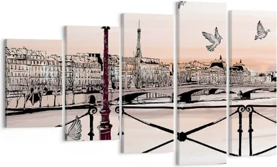 Produktbild von Bild auf Leinwand - Leinwandbild - frankreich Taube Grafiken Illustration - 100x60cm - Wand Bild - Wanddeko - Leinwanddruck - Bilder - Kunstdruck - Leinwand bilder - Wandkunst - EG100x60-3176