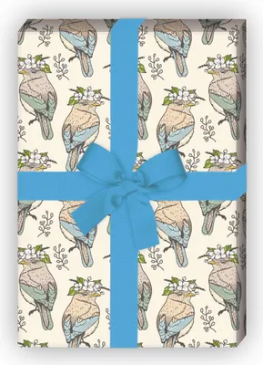 Produktbild von Niedliches Hochzeits Geschenkpapier mit Vogel Hochzeit  - G11851, 32 x 48cm