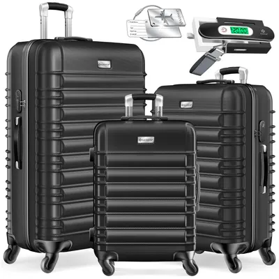 Produktbild von KESSER® 3tlg. Hartschalenkofferset Reisekofferset M-L-XL, 4 Rollen, inkl. Kofferwaage