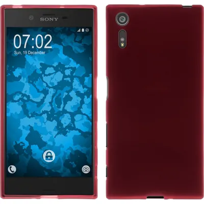 Produktbild von PhoneNatic Case kompatibel mit Sony Xperia XZ - rot Silikon Hülle matt + 2 Schutzfolien
