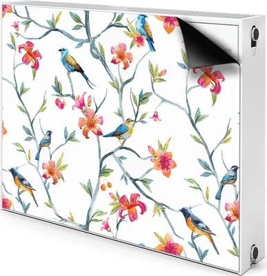 Produktbild von Magnet Heizkörper-Abdeckung Verkleidung Abdeckung Heizkörperabdeckung 80x60 cm  - Blumen