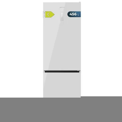 Immagine prodotto di Frigorifero combinato in vetro nero, alto 200 cm e largo 59,5 cm, capacità 356 L, Total No Frost, classe energetica E.