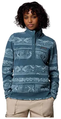 Image de Sweatshirt Columbia Forro polar Columbia Benton Springs Printed Half Zip azul blanco mujer pour Femme