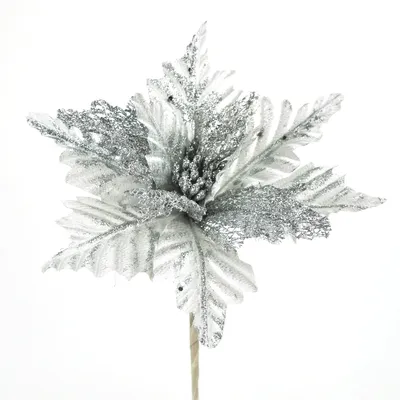 Produktbild von Weihnachtsstern glitter silber Ø20 cm