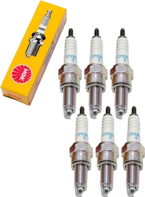 Image de Jeu de bougies d'allumage NGK 6x CPR8EA-9 Bougie d'allumage antiparasitée, 19,0mm filet long Ø 10,0mm Hex 16,0mm, écart entre les électrodes 0,90mm, valeur thermique 8, 2306