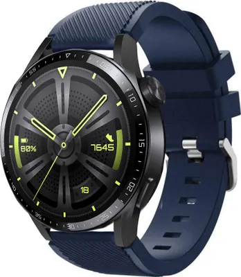 Produktbild von Strap-it Huawei Watch GT 3 46mm Silikonarmband (Dunkelblau)