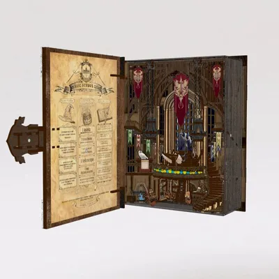 Produktbild von Magic School – 3D DIY Book Nook Miniaturhaus 3D-Puzzle mit LED-Beleuchtung