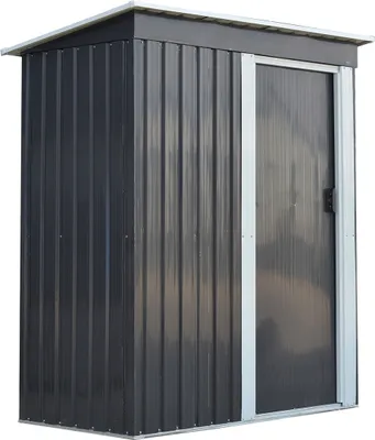Obrázok produktu pre nabbi Plechový záhradný domček Toolster 86x162x181 cm - sivá