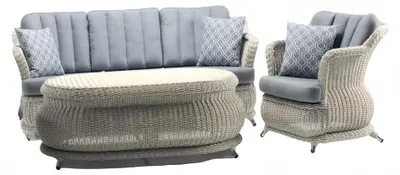 Image de Meubles en rotin Outdoor Ensemble de meubles de balcon Meubles de terrasse Meubles de jardin 3pcs.