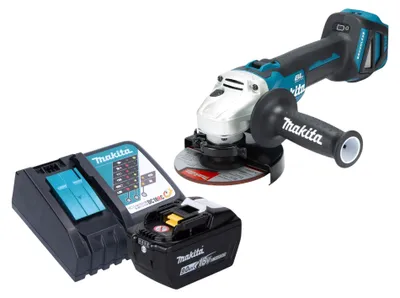 Image de Meuleuse d'angle sans fil Makita DGA 511 Z 18 V 125 mm sans balais + 1 batterie 9,0 Ah + chargeur