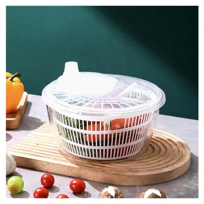 Produktbild von Große Salatschleuder, transparente Salatschleuder mit Gemüsewaschkorb, manuelle Salatspülmaschine für die Küche
