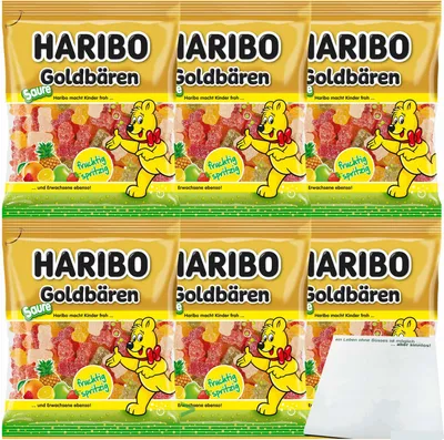 Produktbild von Haribo Goldbären sauer 6er Pack (6x175g Beutel) + usy Block