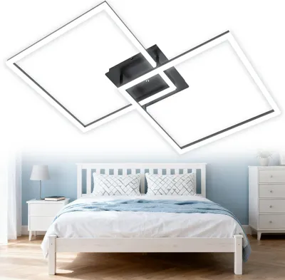Obrázek produktu pro UISEBRT 60W LED stropní světlo čtvercové kovové svítidlo moderní geometrické studené bílé svítidlo obývací pokoj ložnice kuchyňské svítidlo jídelna stropní osvětlení