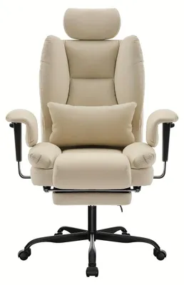 Image de Chaise de bureau ergonomique beige - Siège de bureau confortable - Chaise de bureau - Chaise ergonomique