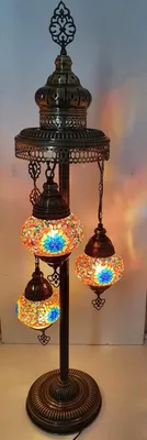 Produktbild von Oosterse Glans - Handgefertigte Mozaïeklampe - Stehlampe 102 cm - Bunt, E14 LED, energieeffizient