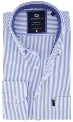 Produktbild von Hemd Giordano hellblau mit weißem Streifendesign langer Arm