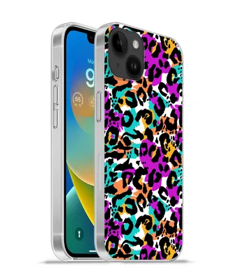 Produktbild von MuchoWow® Handyhülle Schutzhülle Hülle für Apple iPhone 14 Plus - Soft case Pantherdruck - Regenbogen - Weiß Silikon Softcase Handy Hülle - Abbildung