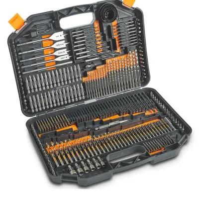 Immagine prodotto di Valigetta degli attrezzi per artigiani - Set di 246 pezzi con punte e inserti - Punte per metallo e legno - Inserti per avvitatori - Utensili manuali per la casa e l'officina