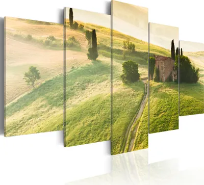 Produktbild von Leinwandbilder Landschaft 200x100 cm Vlies Leinwandbild 5 tlg Kunstdruck modern Wandbilder XXL Wanddekoration Design Wand Bild - Natur Feld 030213-9