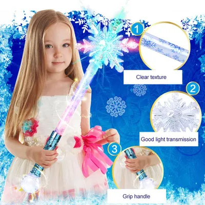 Obrázok produktu pre Snehová vločka svietiaca čarovná palička princezná cosplay víla palička svietiaca