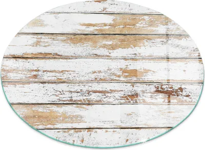 Produktbild von Abgenutzte Holzplatte – Glasbodenplatte für – Kaminofen – Kaminplatte Glas – Schutzglas – Funkenschutzplatte –Glasbodenplatte Feuerfeste – Hitzeschutzplatte – Bodenschutz aus Glas – fi 50cm