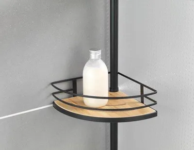 Image de Support télescopique métallique en acier inoxydable, noir, 31 x 65-275 x 23 cm