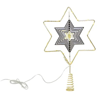 Produktbild von Riffelmacher Baumspitze Stern mit LED Beleuchtung 17753 | Gold 18 x 29 cm