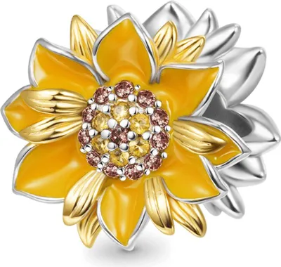Produktbild von Gnoce Charm Sonnenblume GGC050 Silber