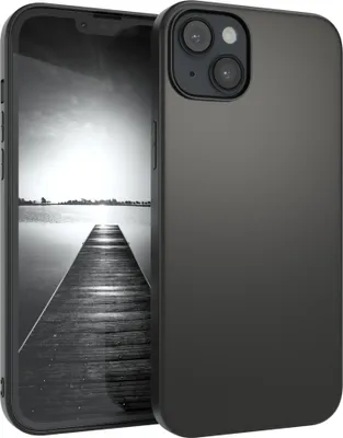 Produktbild von EAZY CASE Handyhülle Silikon für Apple iPhone 14 Plus Solid Black hoher Rand für Bildschirm & Kamera, Flexibles Silikon, extra dünn und leicht