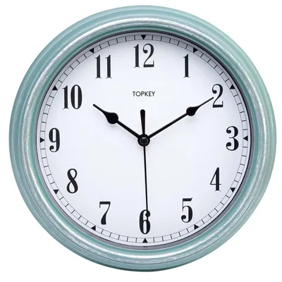 Stille Retro Wanduhr 9 Zoll, grün, Vintage, analog, Kunststoff