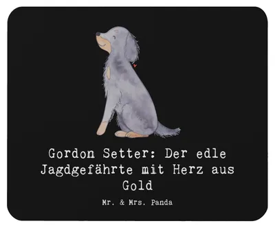 Produktbild von Mr. & Mrs. Panda Mouse Pad Gordon Setter - Schwarz - Geschenk, mousematte, Jagdhund, Hunderassen, treuer Hund, Hundepassion, computermatte, Hunderasse, Vielfalt, Mousepad