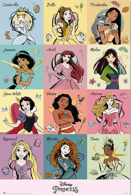 Productafbeelding van Disney - Prinsessen - Pinselstreken - Poster, formaat 61x91,5 cm