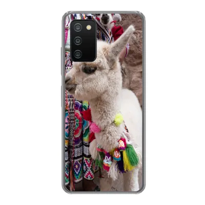 Produktbild von MuchoWow® Handyhülle Schutzhülle Hülle für Samsung Galaxy A03s Alpaka - Halskette - Farben Silikon Softcase Handy Hülle - Schutz