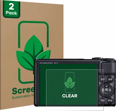 Produktbild von 2x ScreenLeaf Schutzfolie für Canon PowerShot SX740 HS / Lite nachhaltiger Displayschutz Display Schutz Folie Klar Transparent