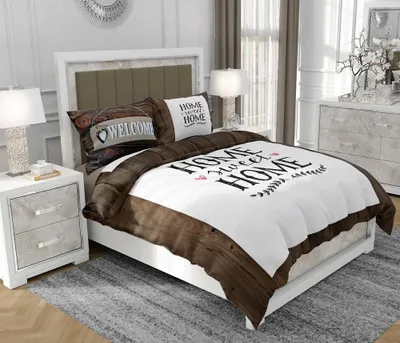 Immagine prodotto di Biancheria da letto 160x200 cm + 2x70x80 cm, set 3 pezzi, 100% cotone, cerniera, Marrone scuro - SOVIO | So.0310